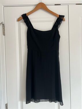 Aritzia Black Sleeveless Ruffle Strap Dress -  Women